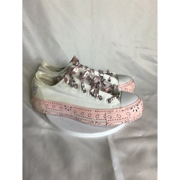Converse x Miley Cyrus Platform Canvas Sneakers Sz.8.5 Pre owned  Pink/White - Picture 3 of 11